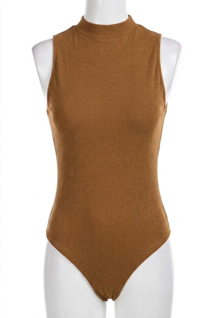 NEW EE:SOME mock neck bodysuit in brown